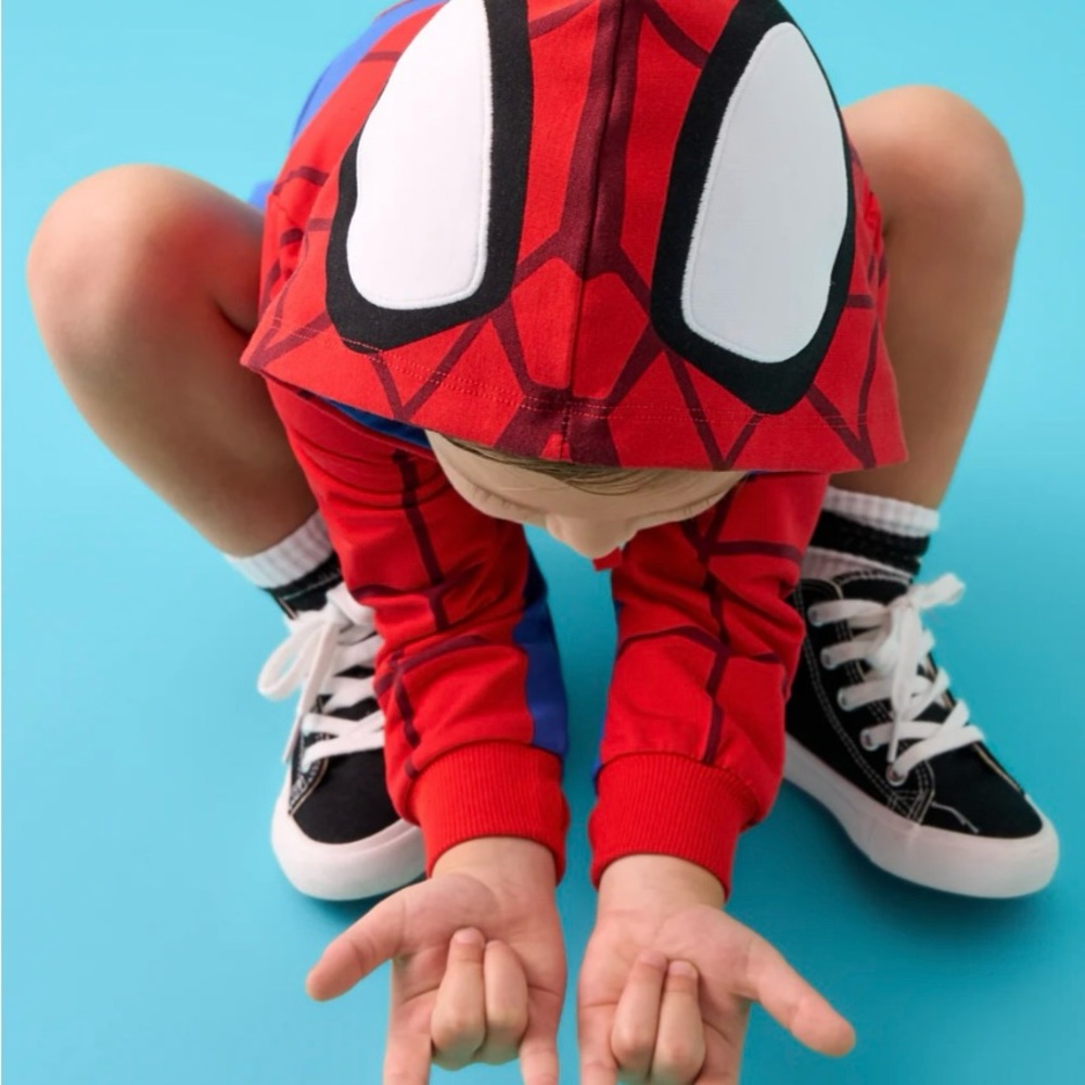 Little Sleepies Red Spidey & His Friends Hoodie Jacket with Blue Accents